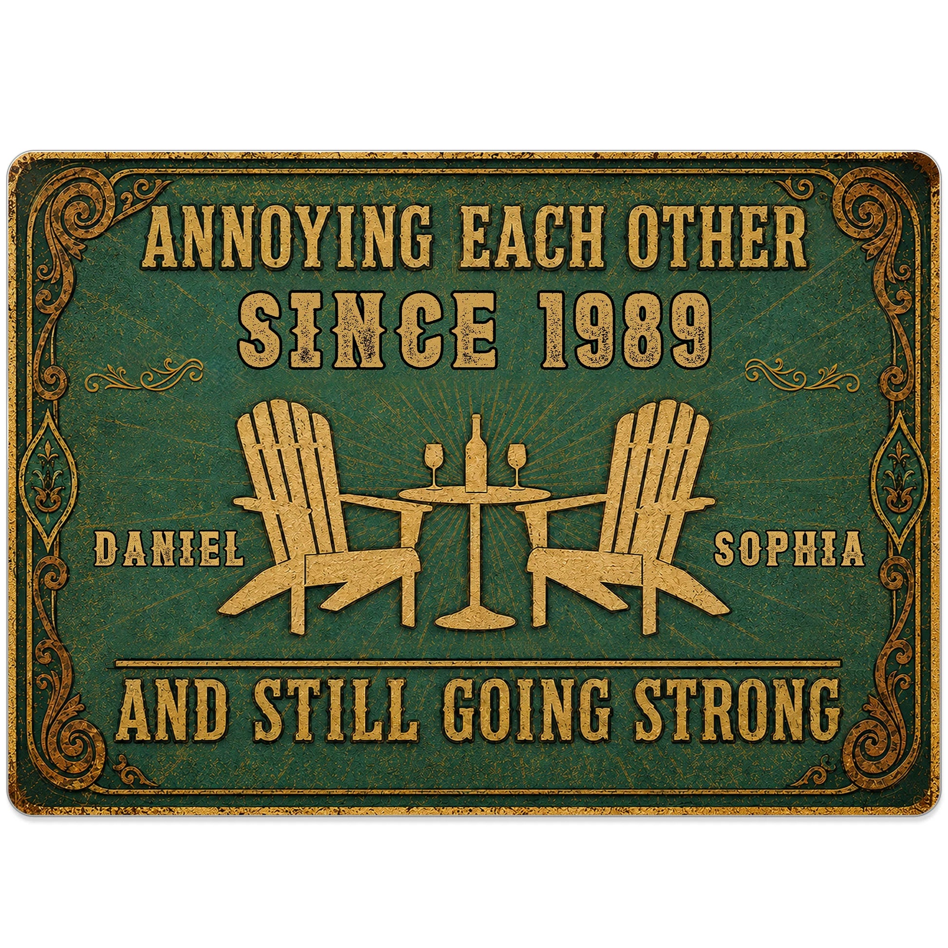 Custom Anniversary Couples Metal Sign for Couples with personalized design details for meaningful gifting image 10