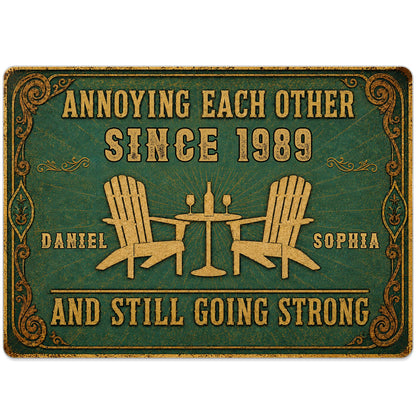 Custom Anniversary Couples Metal Sign for Couples with personalized design details for meaningful gifting image 10