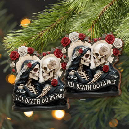 Till death do us part ornament featuring custom skeleton couple for anniversary gift image 6
