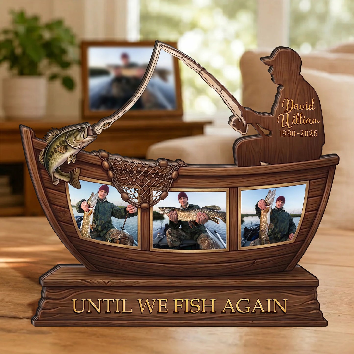 Plaque material and size view - Fishing Memorial Plaque