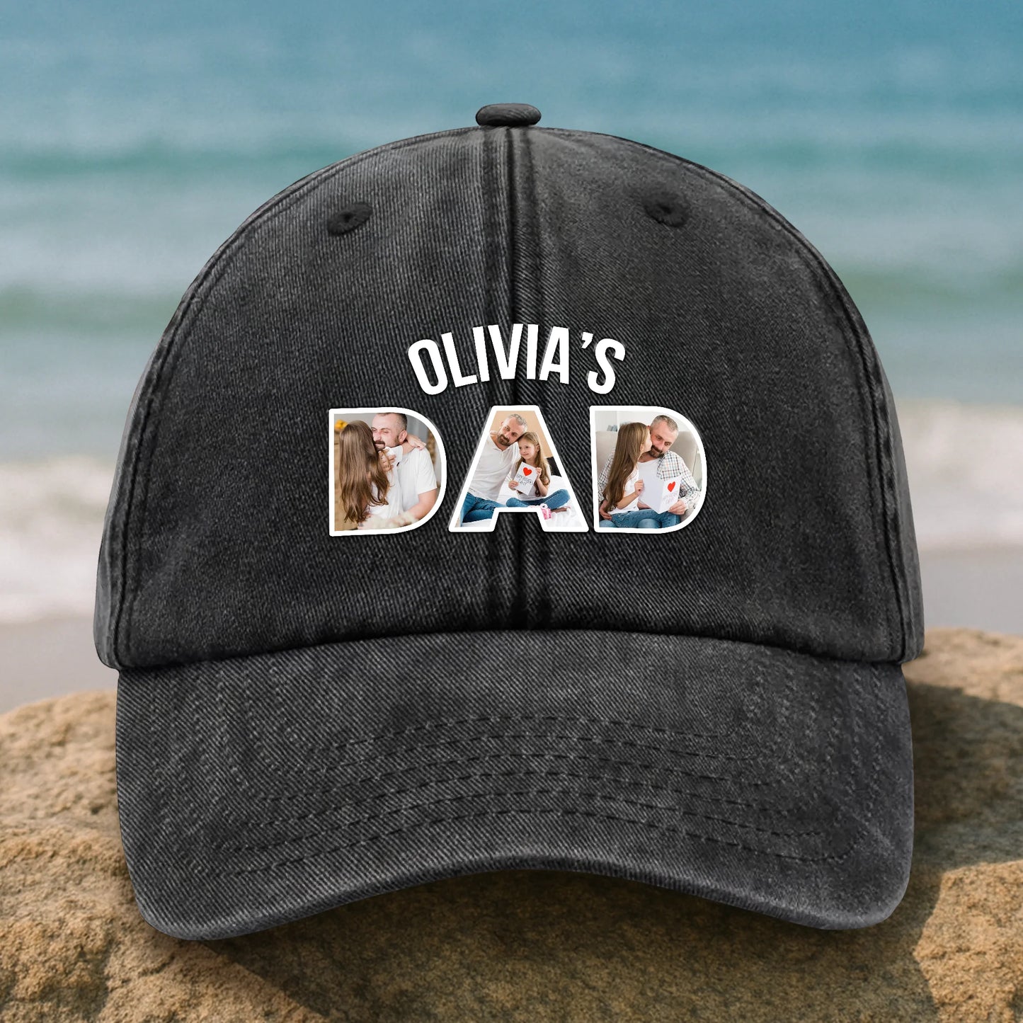 Personalized Dad Baseball Cap personalization view for Dad
