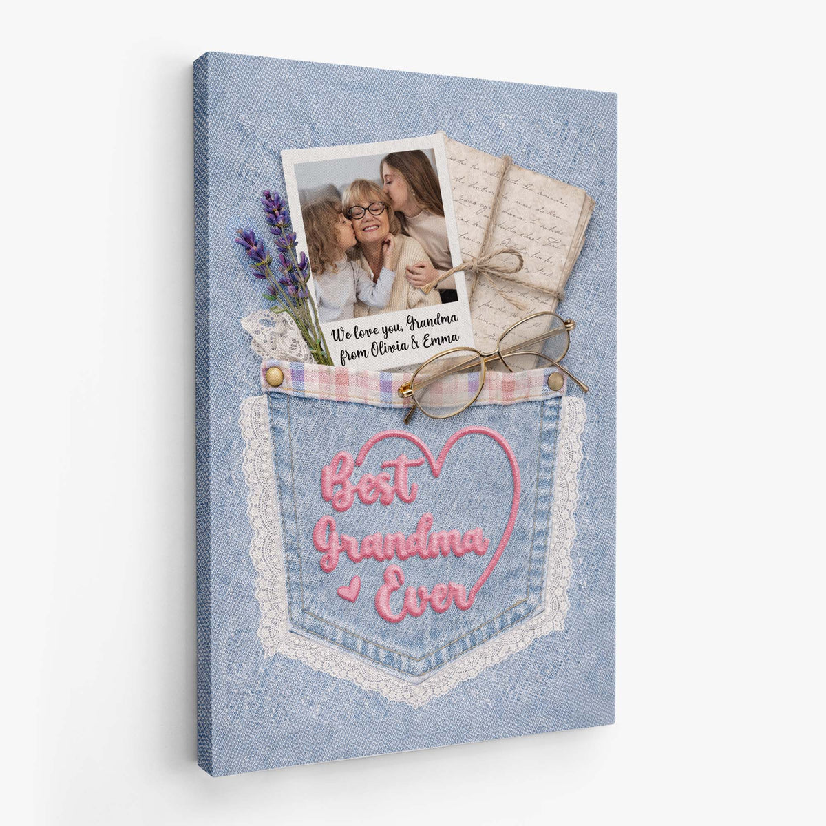 Personalized Mom Photo Canvas / Poster - Custom Wall Art Keepsake Gift for Grandma