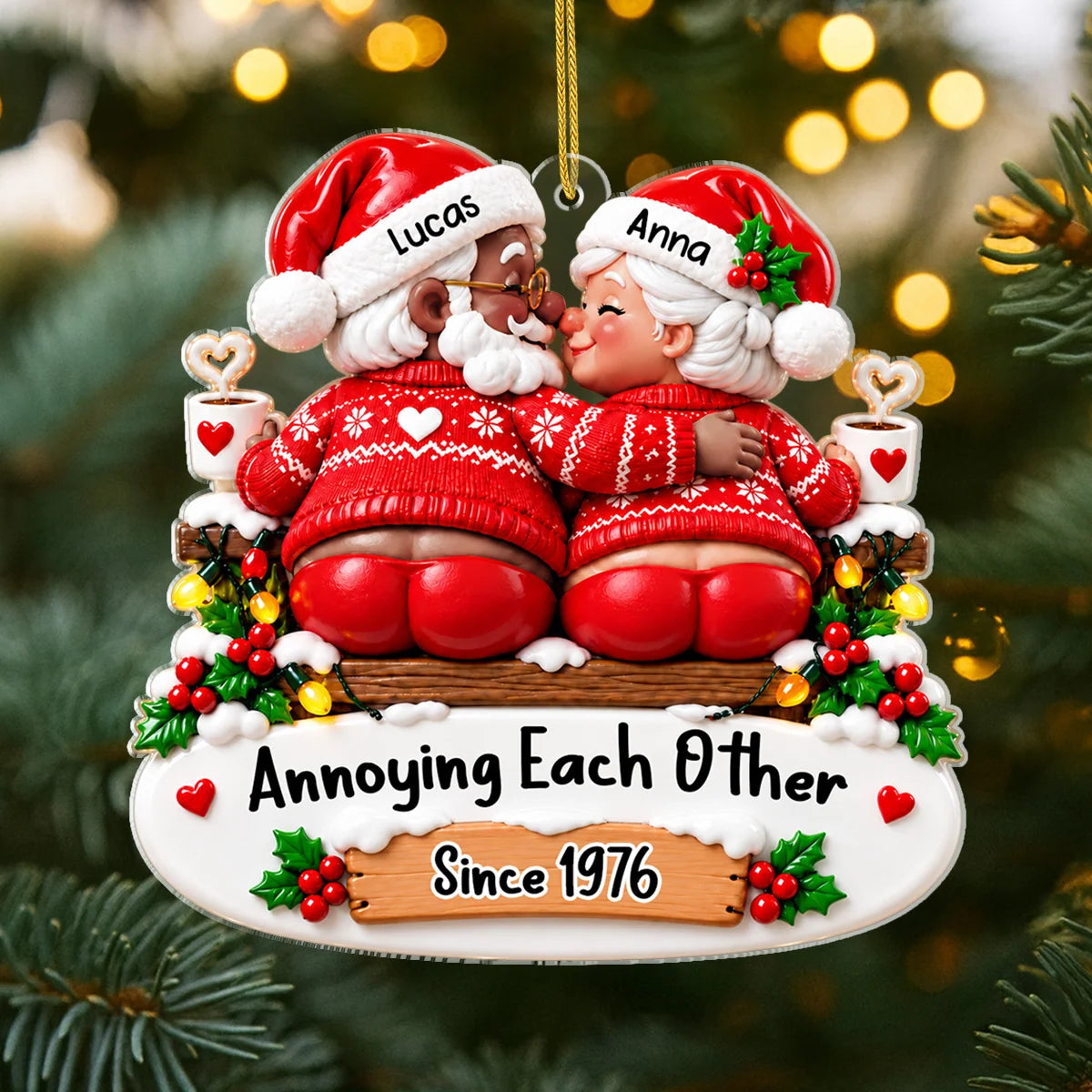 Growing Old Together Personalized Acrylic Ornament for Couples - Funny Christmas Keepsake Gift