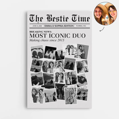 Custom Best Friend Photo Canvas for Best Friends with personalized design details for meaningful gifting