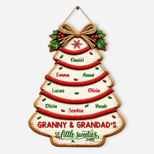 Little Sweeties Christmas Tree Wood Sign - Personalized Grandparents Holiday Gift