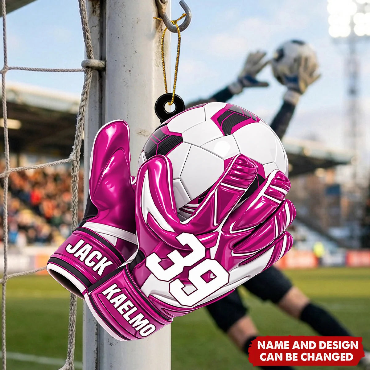 Custom Soccer Goalie Keepsake - Personalized Wooden Ornament Gift for Kids