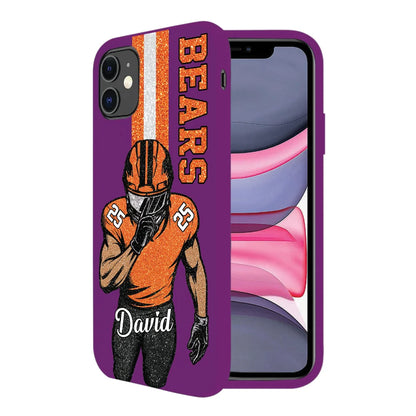 Custom Football Player Phone Case - Personalized Name Number Team Gift for Football Fans