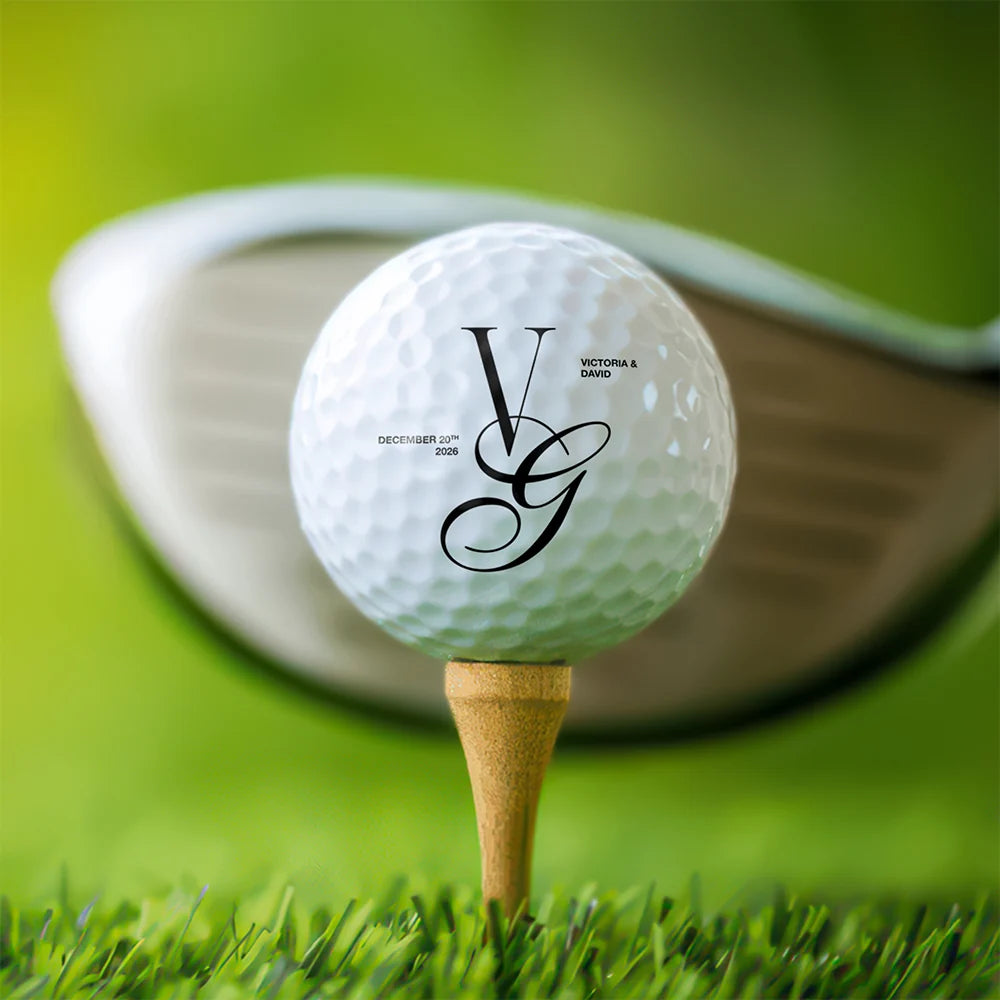 Personalized Wedding Golf Balls - Custom Name Couple Gift Keepsake for Golf Lovers