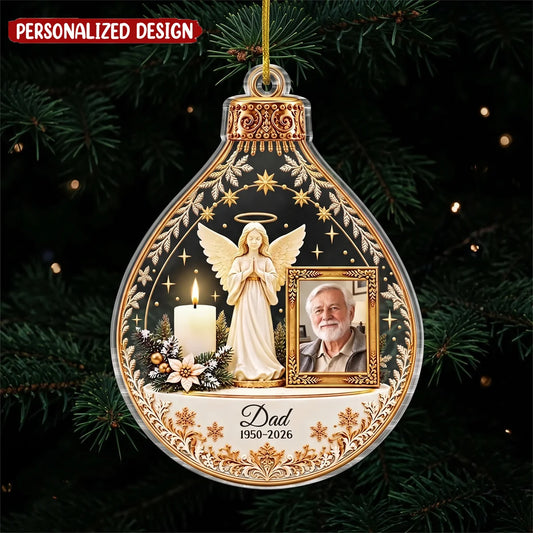 Always With You Custom Photo Acrylic Ornament - Personalized Memorial Christmas Gift