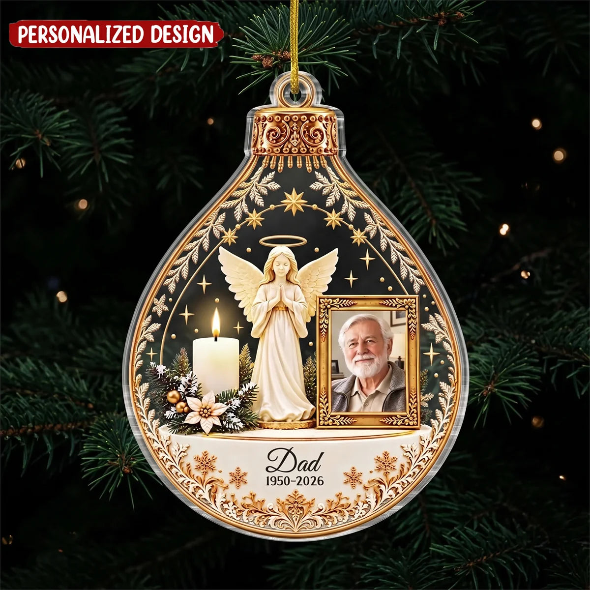Always With You Custom Photo Acrylic Ornament - Personalized Memorial Christmas Gift