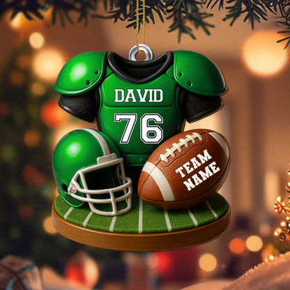 Customizable Football Team Ornament Perfect for Sports Enthusiasts