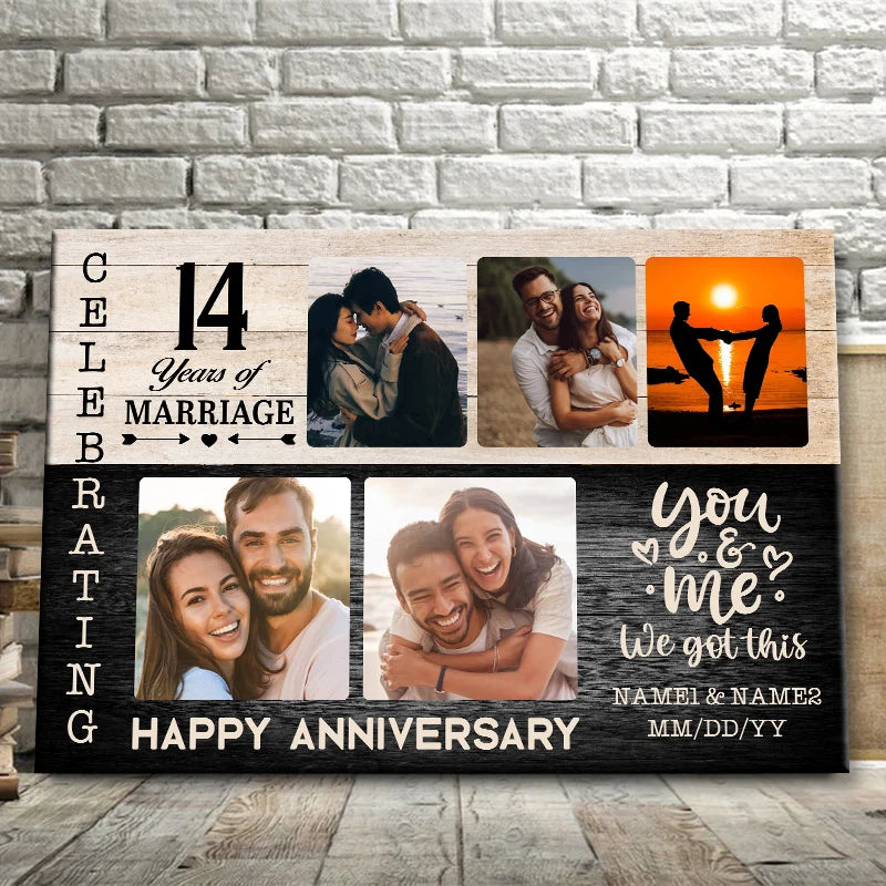 You & Me We Got This Custom Photo Canvas / Poster - Personalized Wedding Anniversary Gift for Couple