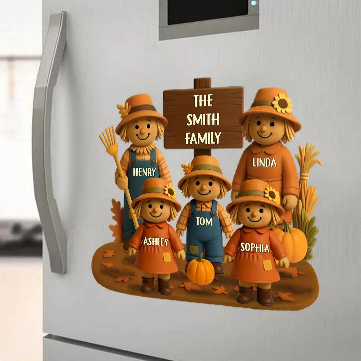 Personalized Fall Scarecrow Family Decal for Grandma with personalized design details for meaningful gifting image 6