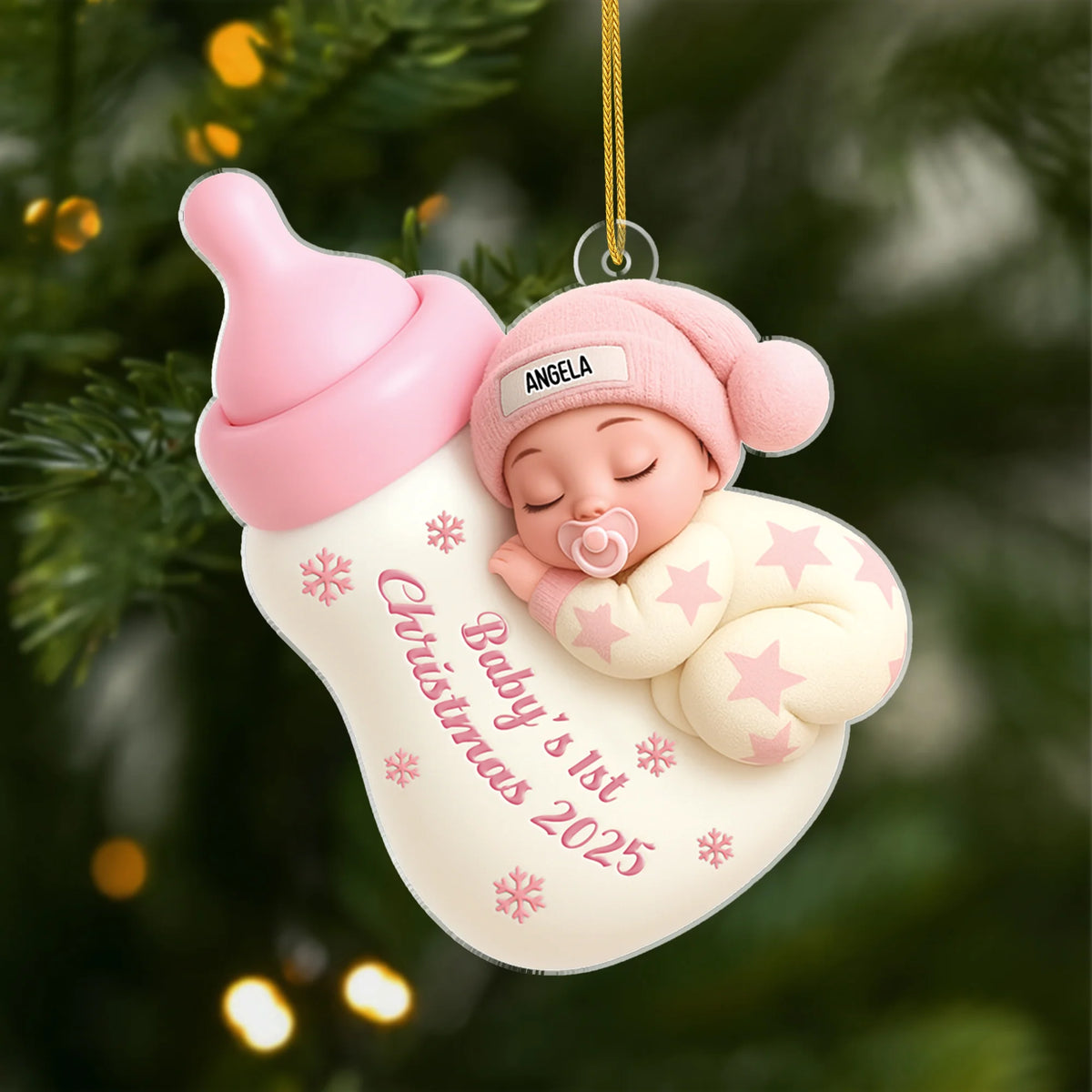 "Baby's 1st Christmas" Personalized Acrylic Ornament - Holiday Keepsake Gift for Newborn