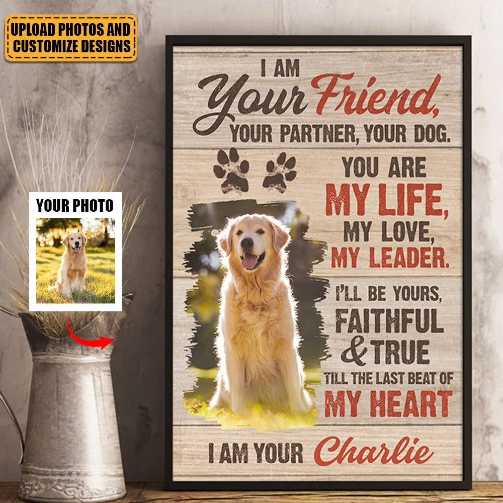 "Till The Last Beat Of My Heart" Personalized Dog Canvas / Poster - Custom Pet Photo Wall Art Gift