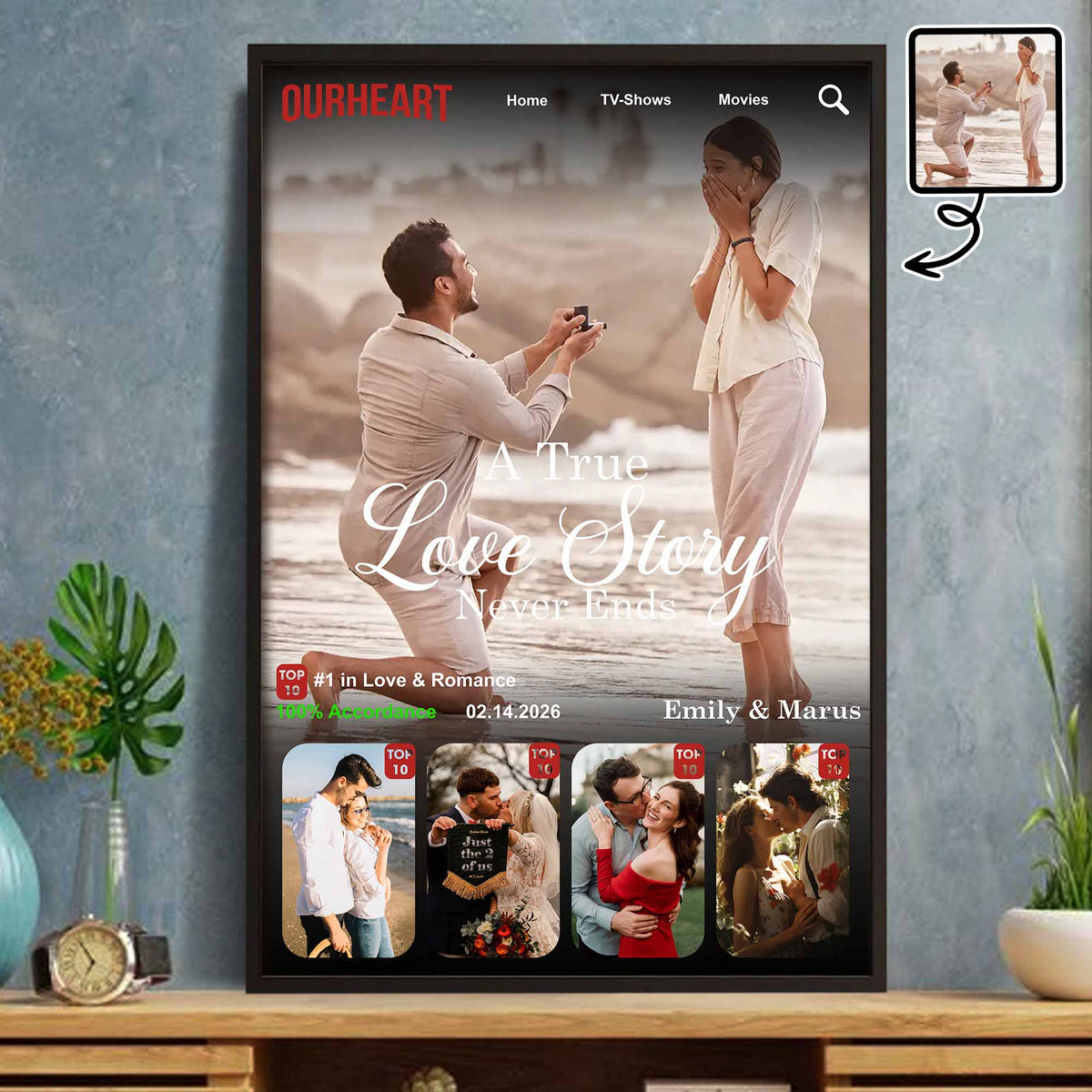A True Love Story Never Ends Streaming Interface Couple Photos