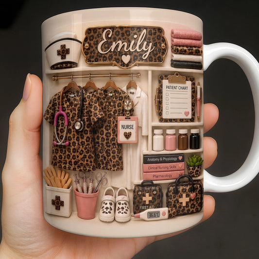 Custom Nurse Mug for Nurse with personalized design details for meaningful gifting
