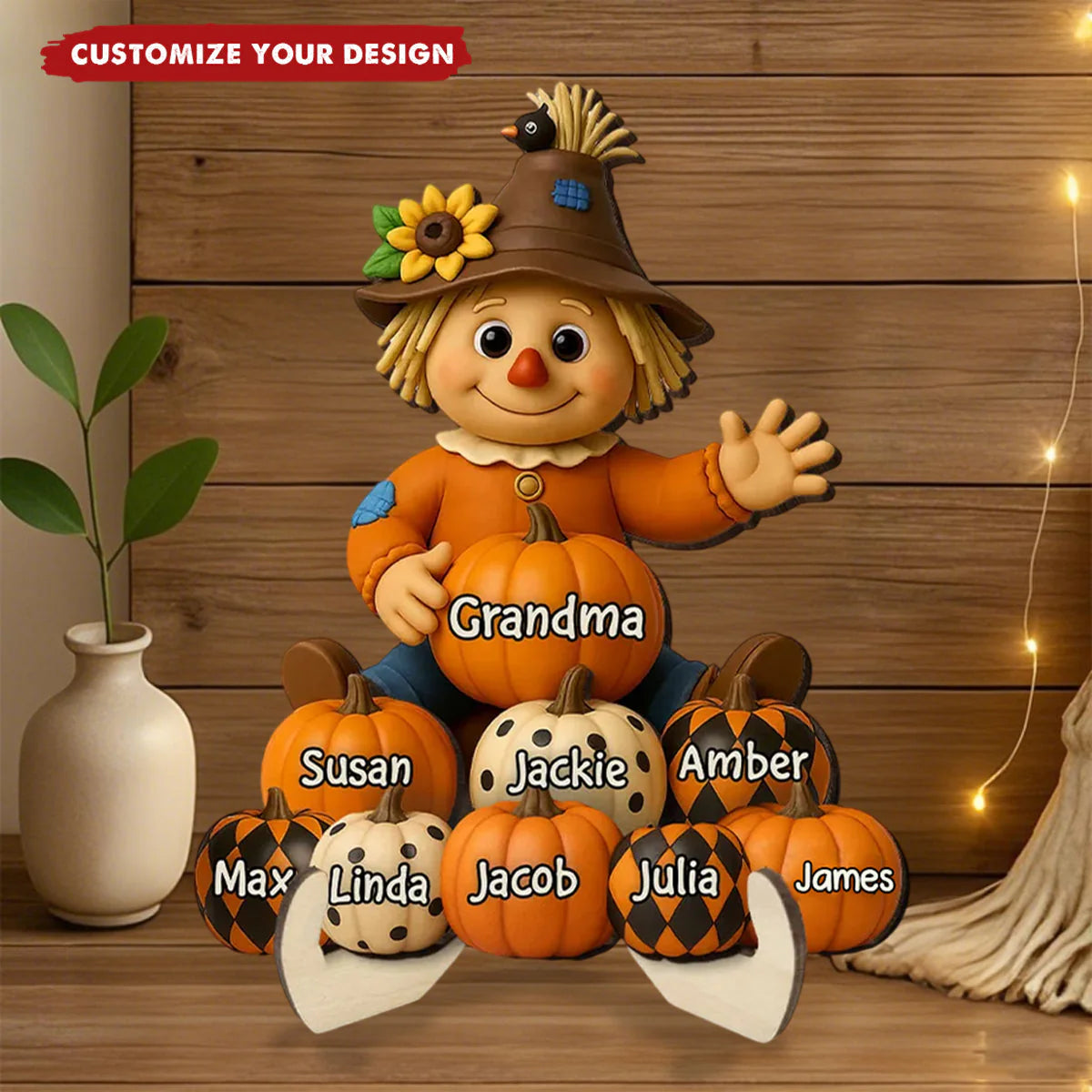 Personalized Grandma Fall Pumpkin Plaque for Grandma with personalized design details for meaningful gifting