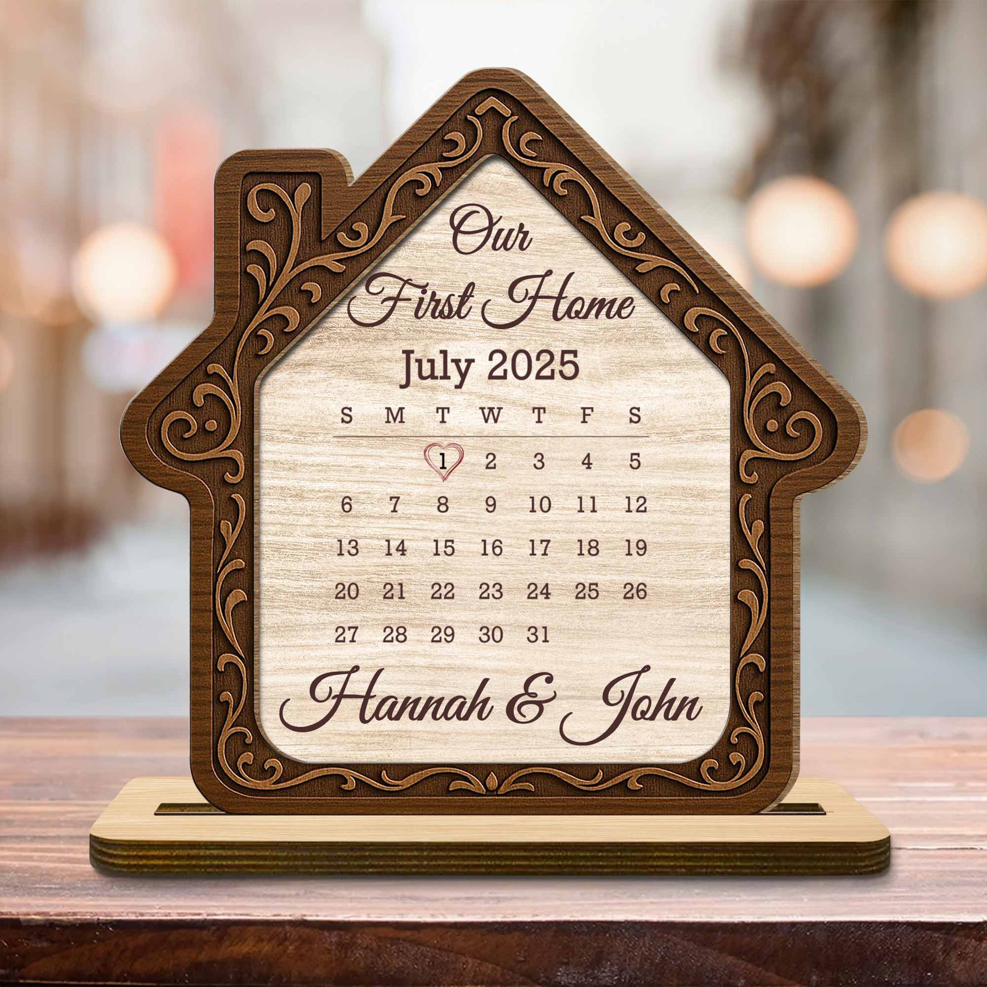 Plaque material and size view - Custom Our First Home Calendar Plaque