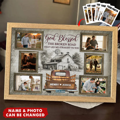 Custom Broken Road Photo Canvas personalization view for Couples