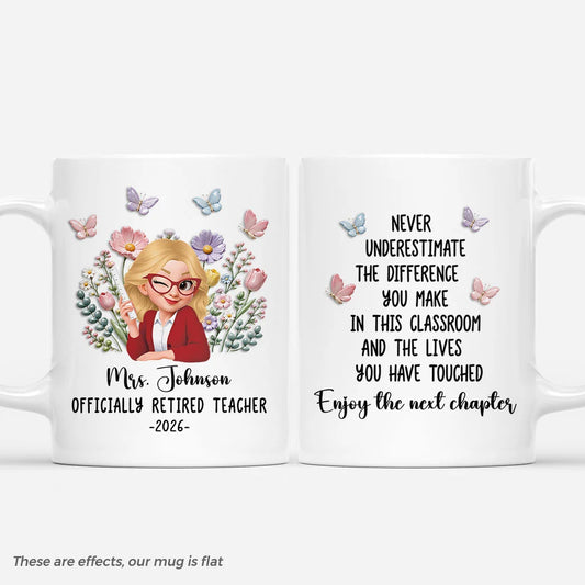 Officially Retired Teacher Mug - Personalized Teacher Retirement Gifts Keepsake Cup