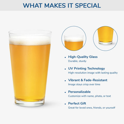 Tumbler material and size view - Personalized Cat Dad Beer Glass