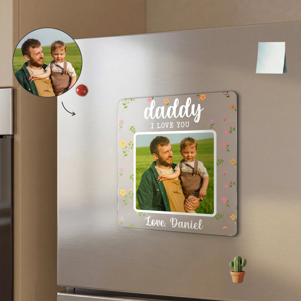 I Love You Custom Photo Acrylic Magnet - Personalized Keepsake Gift for Mom, Dad & Grandma