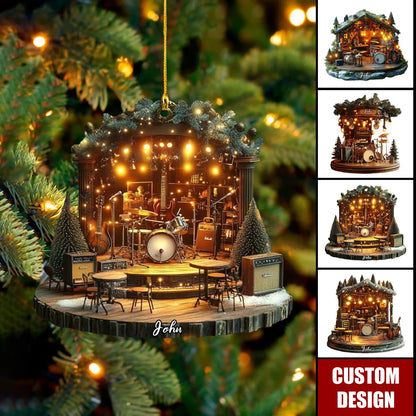 Personalized Musician Christmas Ornament - Custom Band Cabin Acrylic Gift for Music Lovers
