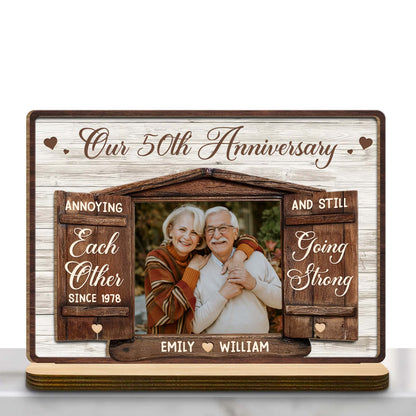 Personalized Anniversary Wood Photo Plaque for Couples with personalized design details for meaningful gifting image 7
