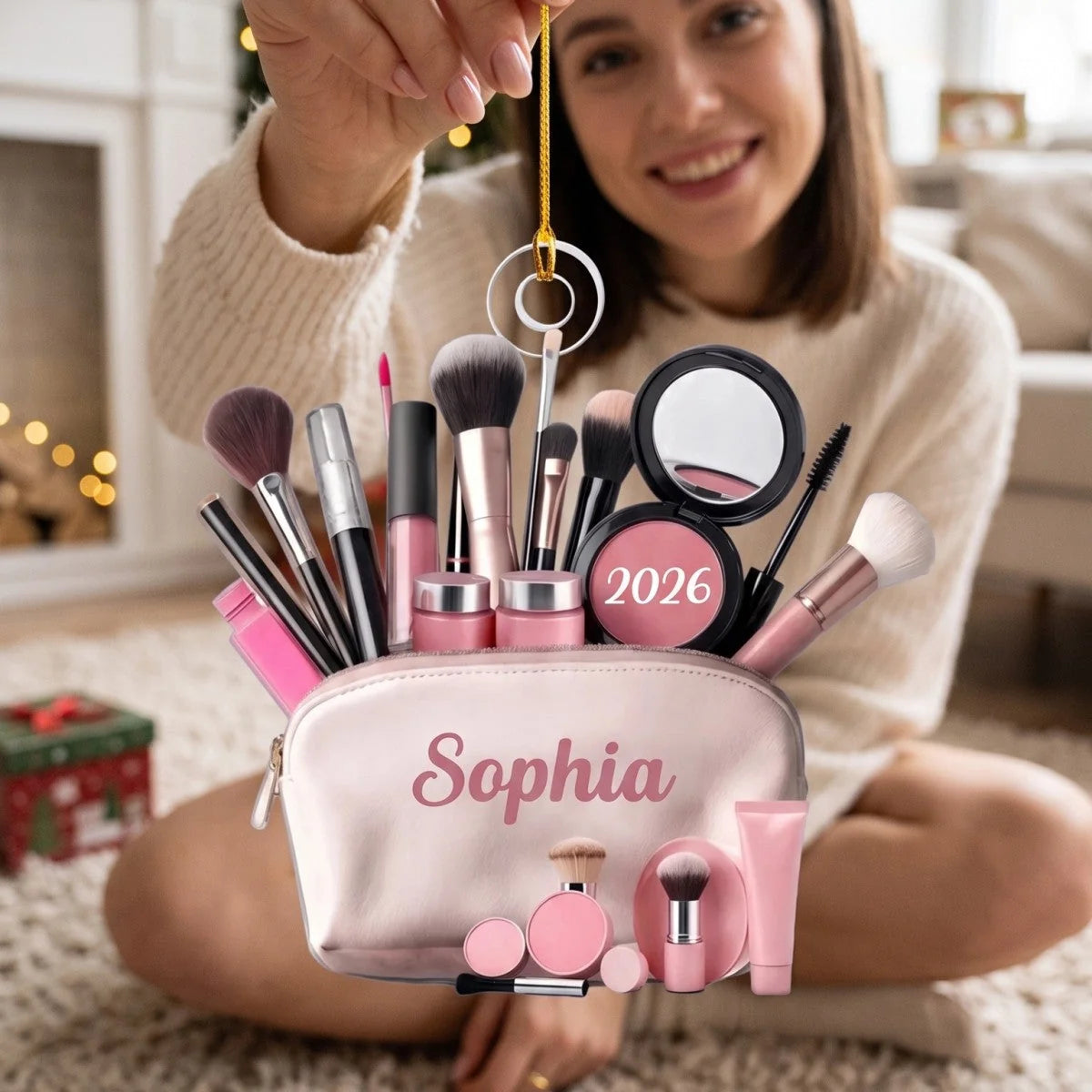 Custom makeup ornament with personalized name print - unique Christmas gift for makeup lovers and artists image 6