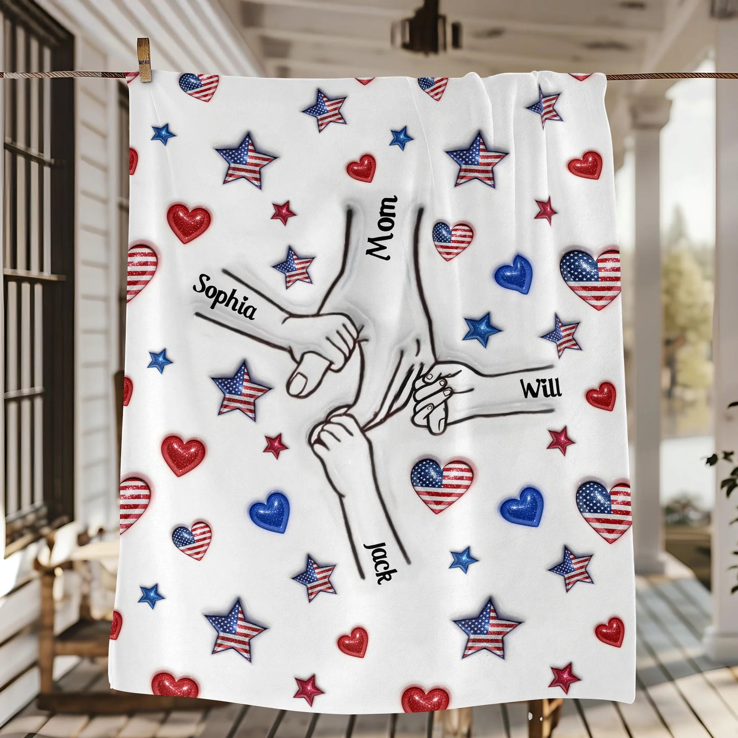 Forever Connected Hand in Hand - Personalized Family Blanket