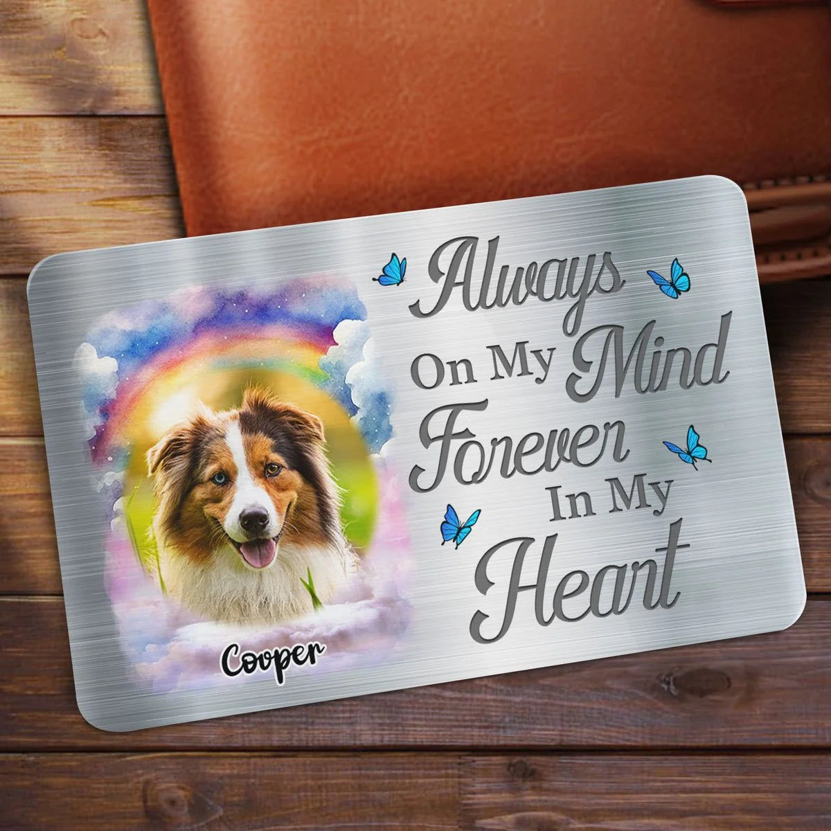 "You Left Paw Prints On My Heart" - Personalized Pet Memorial Wallet Card for Dog Lovers