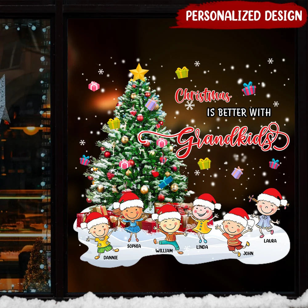 Christmas Is Better With Grandkids - Personalized Decal Sticker for Grandma Nana Gift