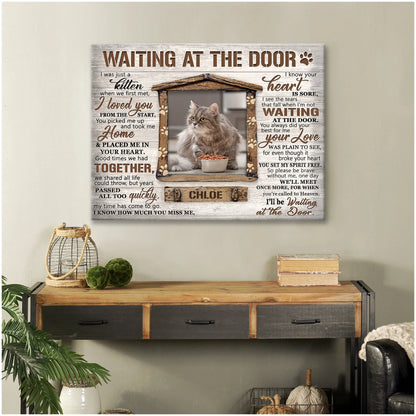 Waiting at the Door Personalized Cat Memorial Canvas / Poster - Loss of Cat Sympathy Gift