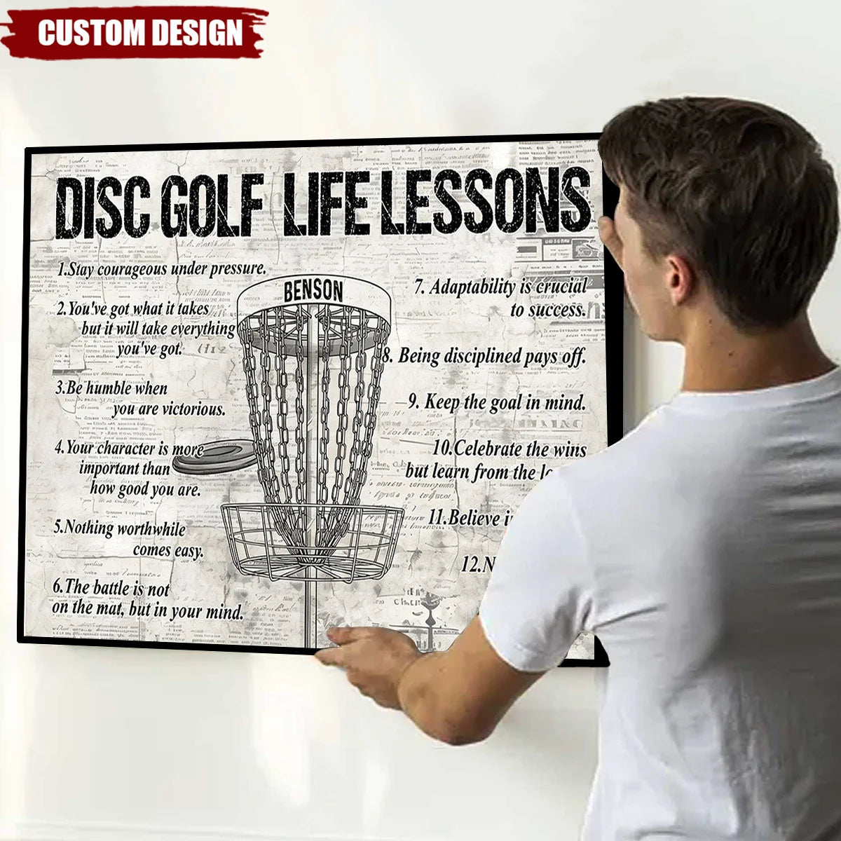 Disc Golf Life Lessons Personalized Canvas / Poster - Custom Disc Golf Wall Art Gift for Players