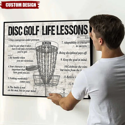 Disc Golf Life Lessons Personalized Canvas / Poster - Custom Disc Golf Wall Art Gift for Players