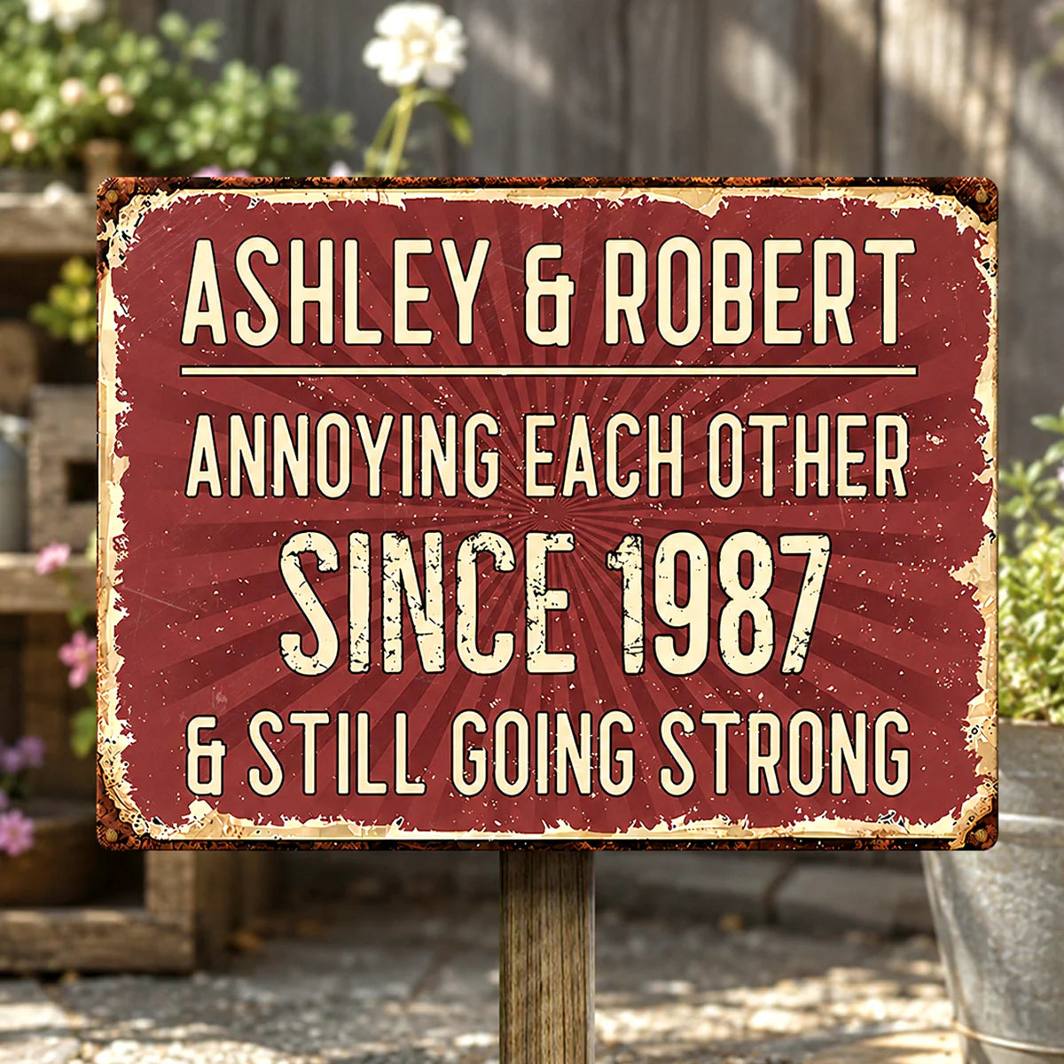 Custom Annoying Each Other Since Metal Sign for Couples with personalized design details for meaningful gifting