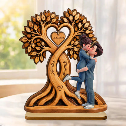 Personalized Couple Anniversary Wood Plaque for Couples with personalized design details for meaningful gifting