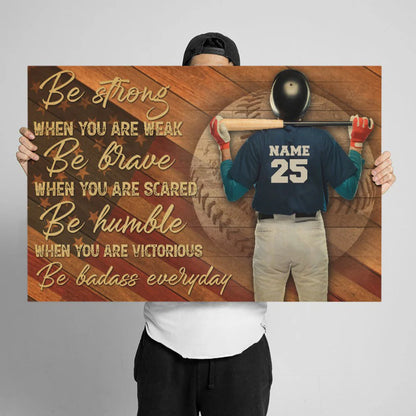 Canvas / Poster material and size view - Personalized Baseball Lover Gift Poster