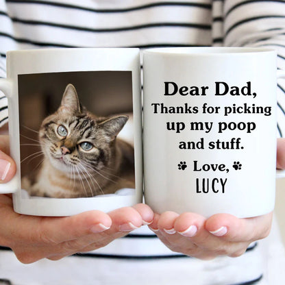 Thanks for Picking Up My Poop Personalized Dog Mug - Custom Photo for Pet Mom Dad