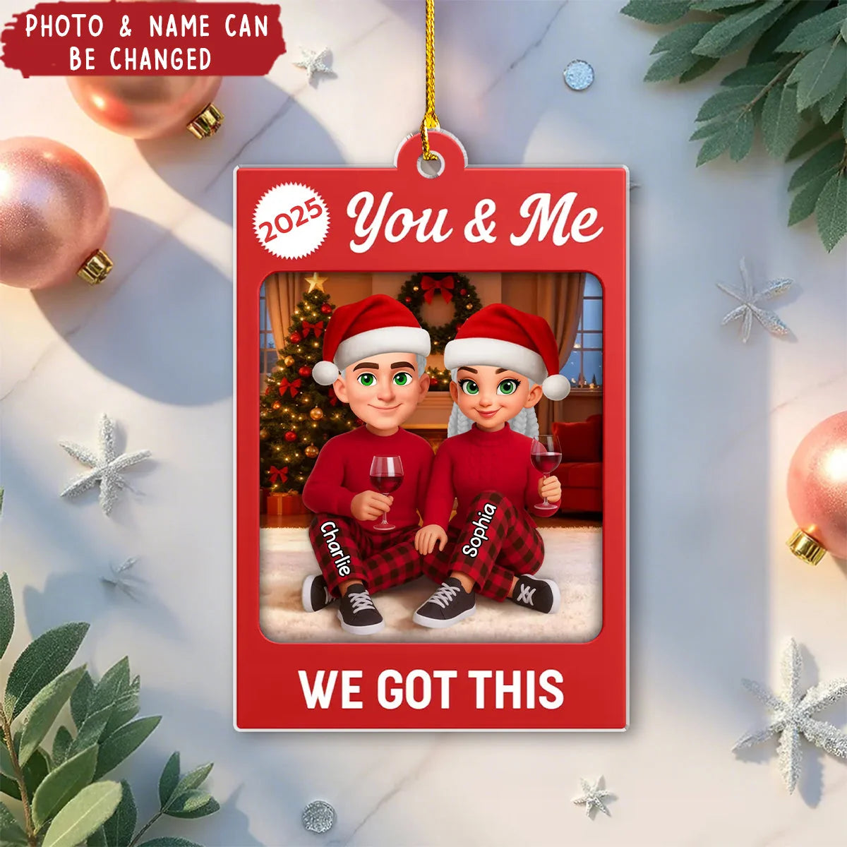 I'm Yours No Returns Or Refunds Personalized Acrylic Ornament - Custom Christmas Keepsake Gift for Couples