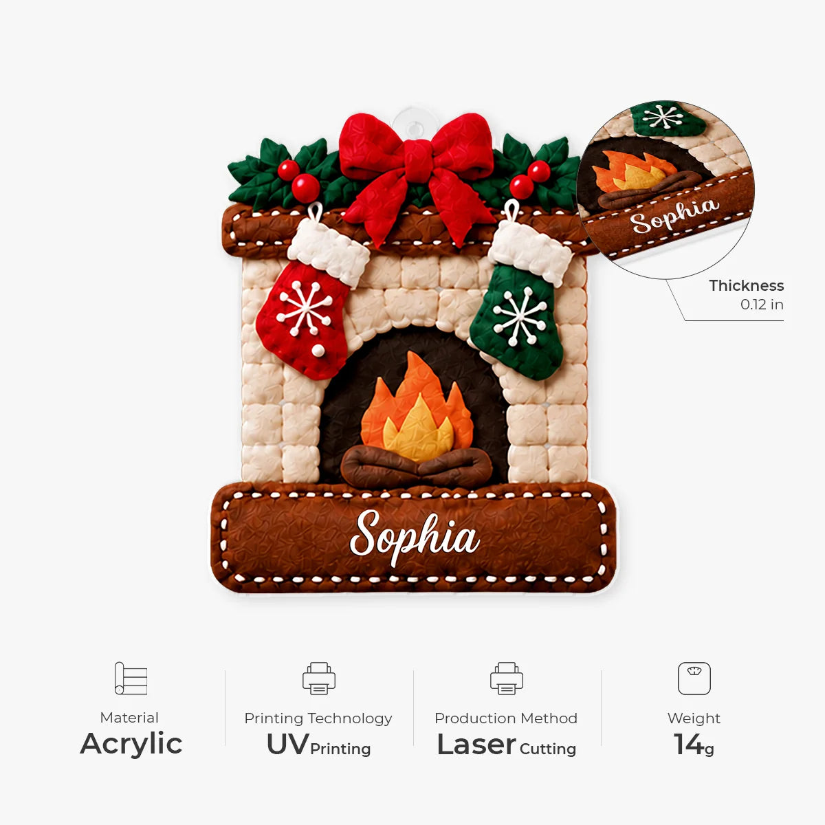 Holiday Effect Personalized Acrylic Ornament - Custom Christmas Tree Keepsake Family & Kids