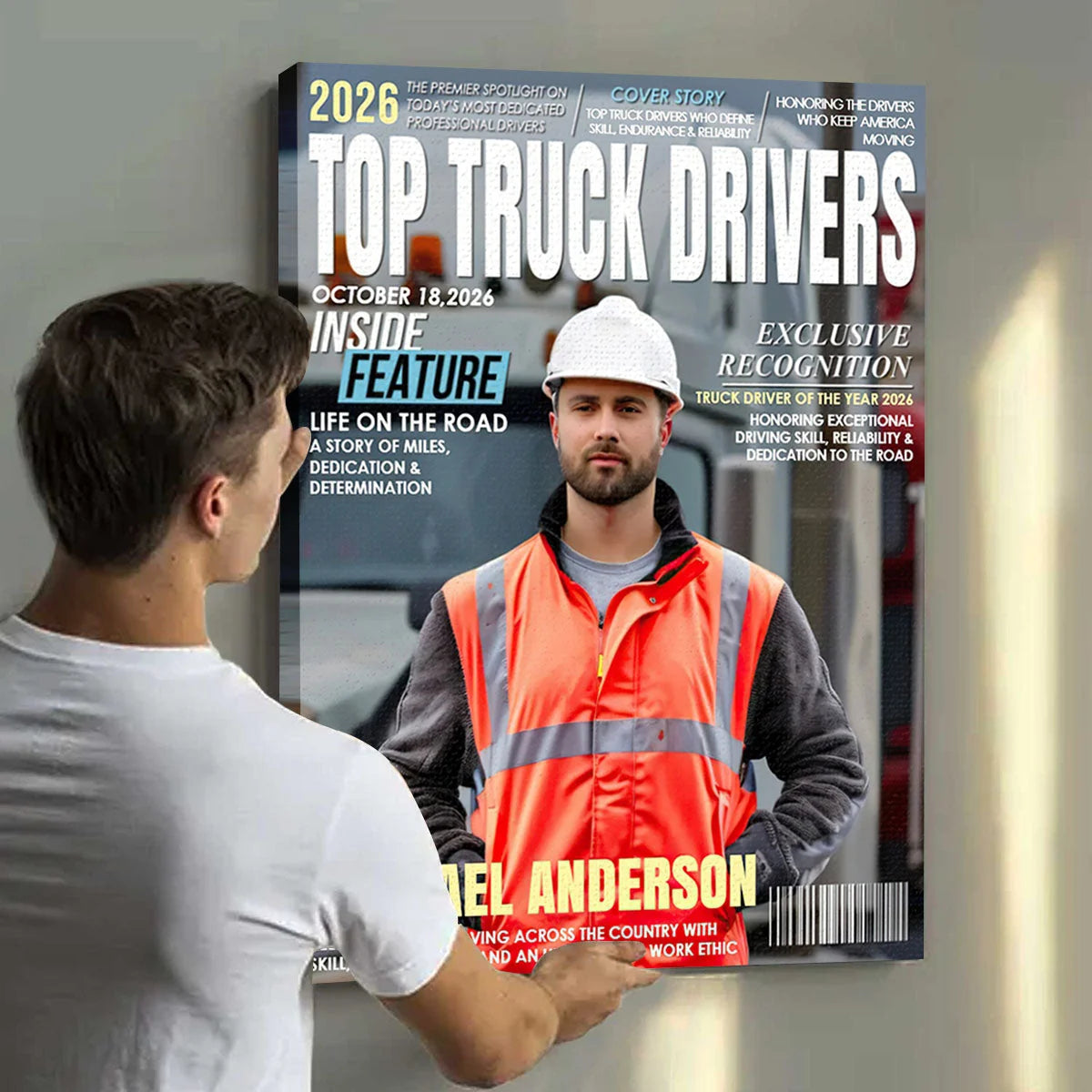 "Top Truck Drivers" Personalized Photo Canvas / Poster - Custom Gift for Drivers