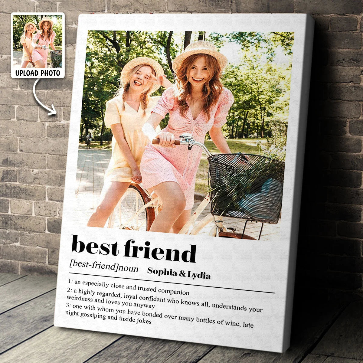 Best Friend Definition Personalized Photo Canvas / Poster - Custom Bestie Sister Gift