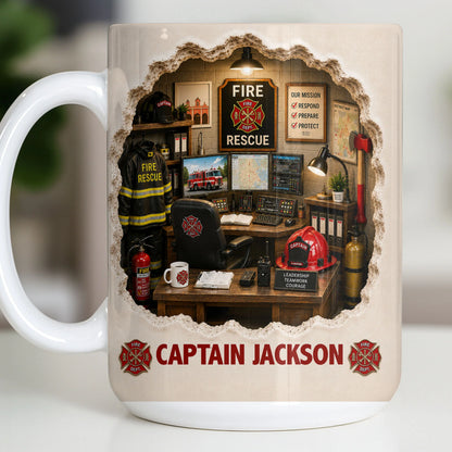 Personalized firefighter mug with custom name and fire station office design - gift for fire department heroes image 10