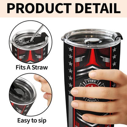 Personalized Firefighter Tumbler for Dad with personalized design details for meaningful gifting image 6