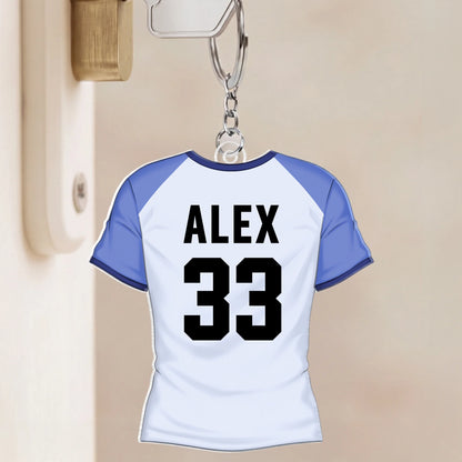 Personalized Soccer Jersey Keychain personalization view for Dad