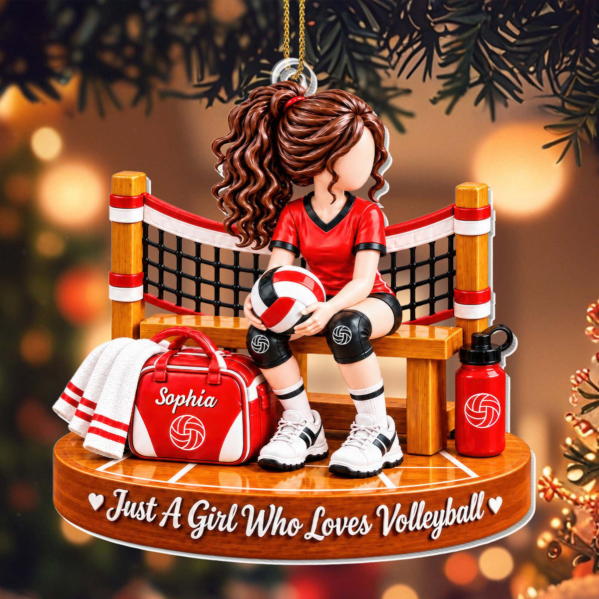 Just A Girl Who Loves Volleyball Personalized Acrylic Ornament - Daughter Sports Gift
