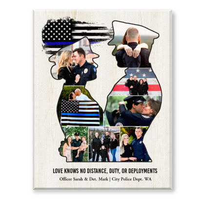 Personalized Police Couple Canvas for Wife with personalized design details for meaningful gifting