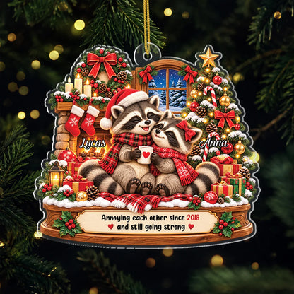 "Annoying Each Other Since" Personalized Couple Acrylic Ornament - Christmas Keepsake for Husband & Wife